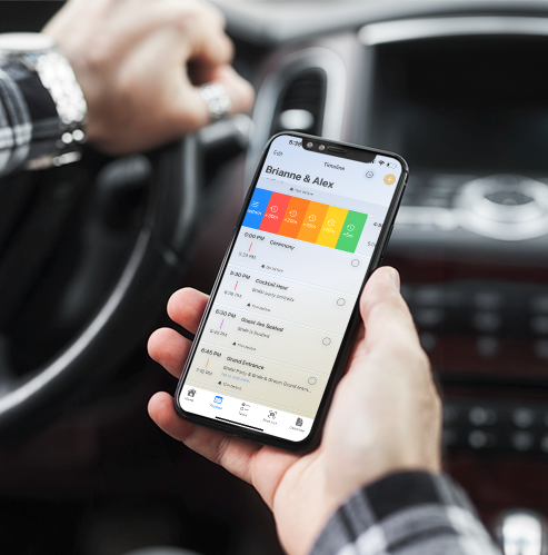 Mobile app timeline view while driving